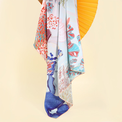 16 momme silk scarf double sided different color square scarf S1