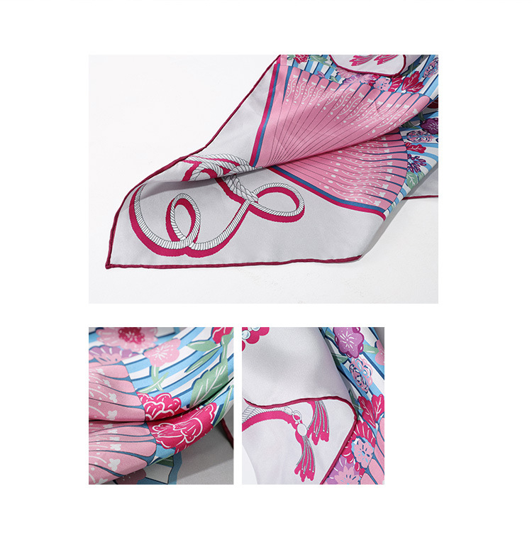 Double-sided printed silk scarf square dance shirt singing fan AA01845 S20