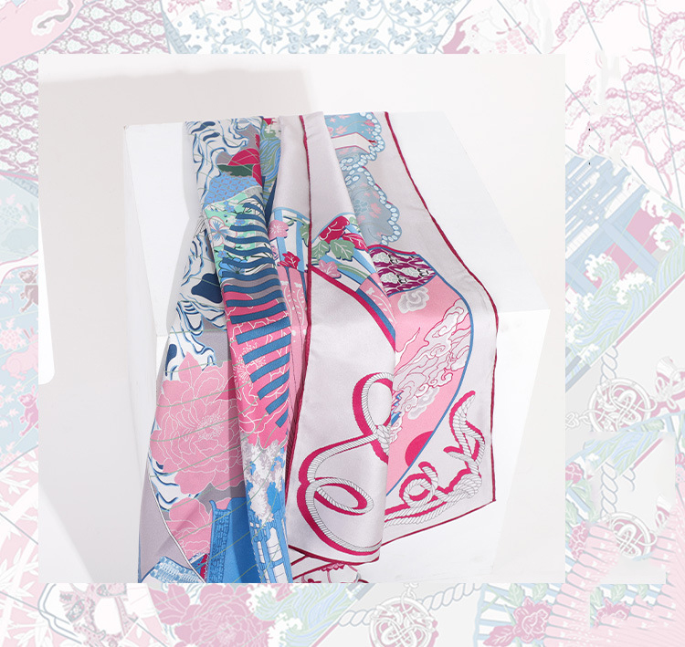 Double-sided printed silk scarf square dance shirt singing fan AA01845 S20