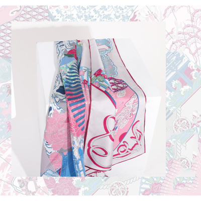 Double-sided printed silk scarf square dance shirt singing fan AA01845 S20