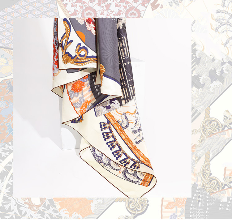 Double-sided printed silk scarf square dance shirt singing fan AA01848 S22