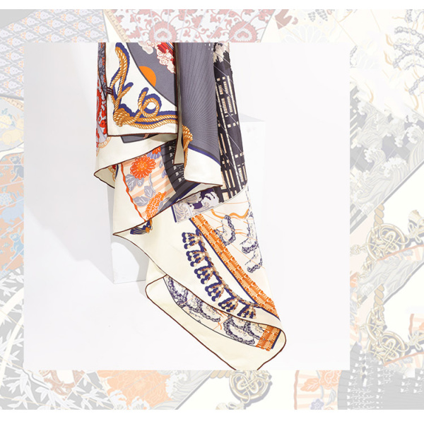 Double-sided printed silk scarf square dance shirt singing fan AA01848 S22