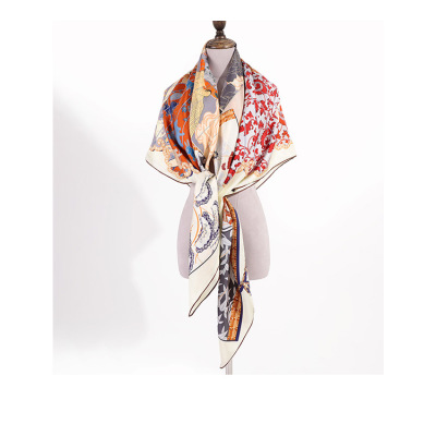 Double-sided printed silk scarf square dance shirt singing fan AA01848 S22