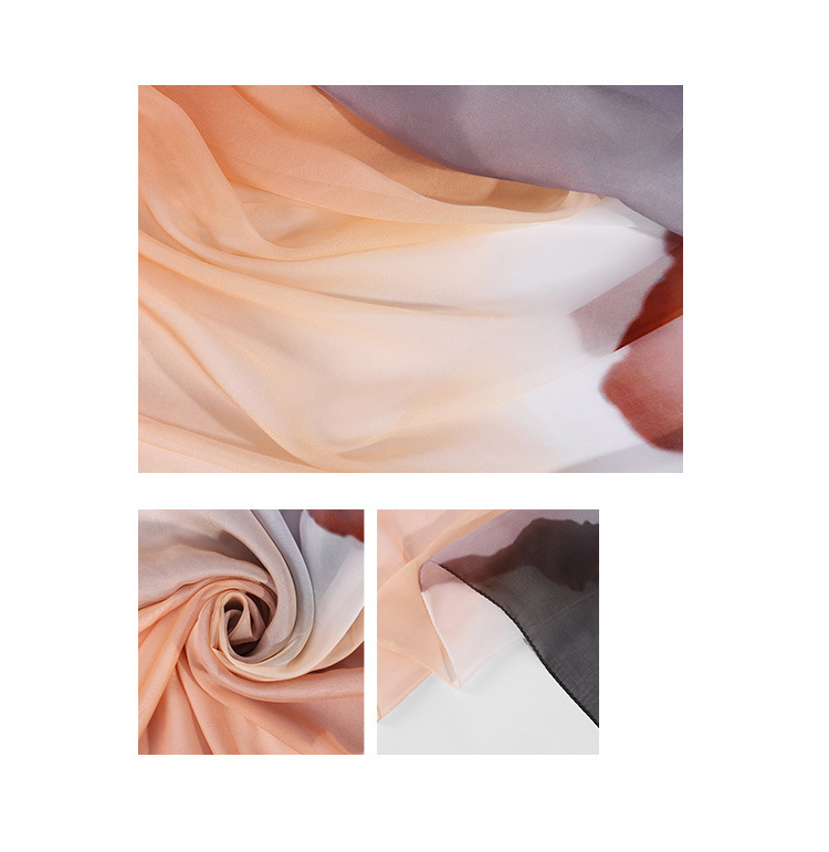 Ink landscape gradient large shawl Orange S23