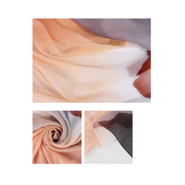 Ink landscape gradient large shawl Orange S23