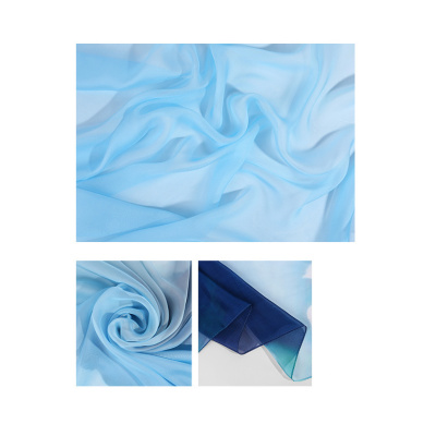 Ink landscape gradient large shawl Blue S25