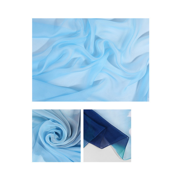 Ink landscape gradient large shawl Blue S25