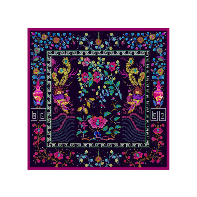  Huatai Silk Zhuang 140cm Silk Square Scarf AA01813 S65