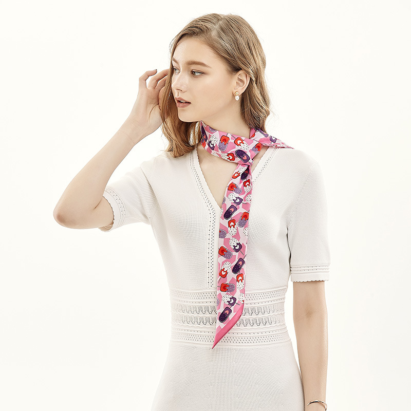 Charming hair band long silk scarf 100% mulberry silk small silk scarf S89