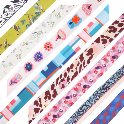 Charming hair band long silk scarf 100% mulberry silk small silk scarf S89