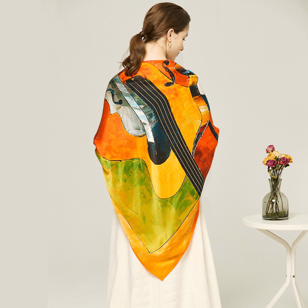 Huatai Silk Zhuang 140cm Silk Square Scarf AA01817 S68