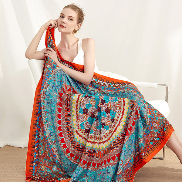 High-grade silk gift silk scarf heavyweight AA01835red S78