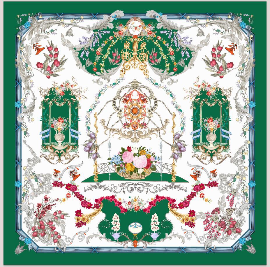 Huatai Silk Zhuang 140cm Silk Square Scarf AA01811 S63