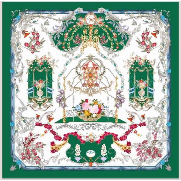 Huatai Silk Zhuang 140cm Silk Square Scarf AA01811 S63