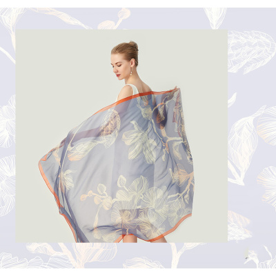  Sunscreen Scarf European Series HL07146-Spring grass like silk S45