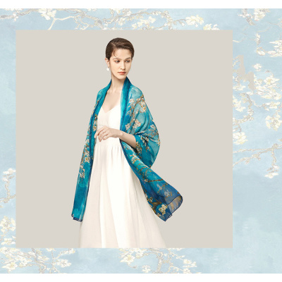 Sunshade and sunscreen big shawl HL07156/alpricot blossom S42