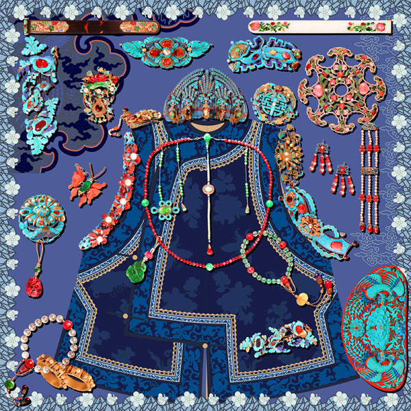 Huatai Silk Zhuang 140cm Silk Square Scarf  AA01825 S73