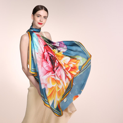 Huatai Silk Zhuang 140cm Silk Square Scarf AA01807 S62