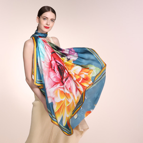 Huatai Silk Zhuang 140cm Silk Square Scarf AA01807 S62