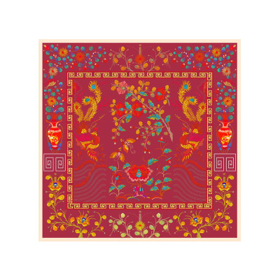 Huatai Silk Zhuang 140cm Silk Square Scarf AA01812 S64