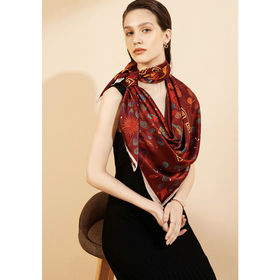 Huatai Silk Zhuang 140cm Silk Square Scarf AA01812 S64
