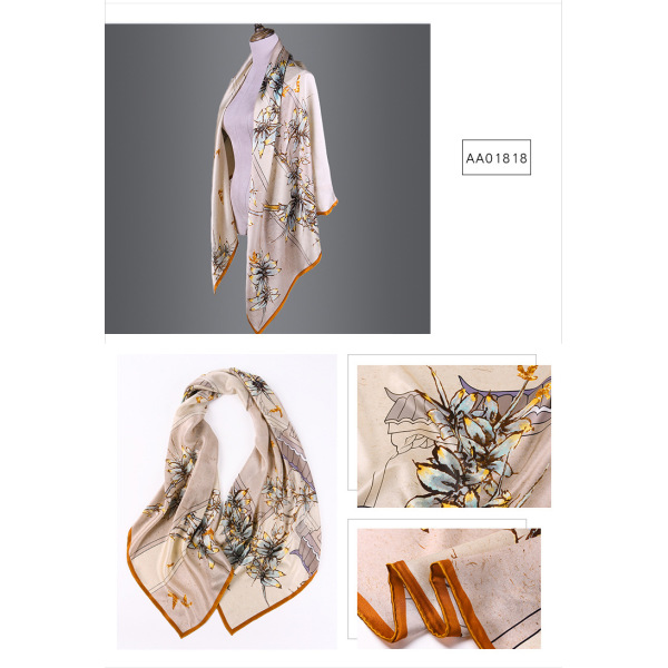 Huatai Silk Zhuang 140cm Silk Square Scarf AA01818 S69