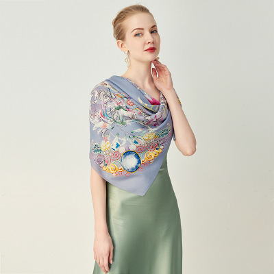 Silk georgette square scarf shawl mulberry silk scarf S52