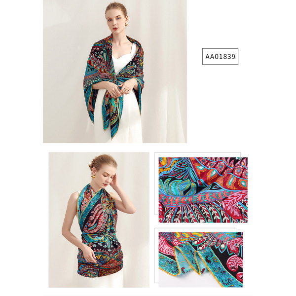 Silk twill gift scarf large shawl AA01839 S81