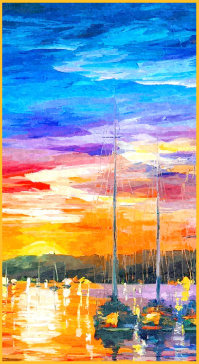 Sunscreen Scarf European Series HL07138-Harbour Sunset 1S48