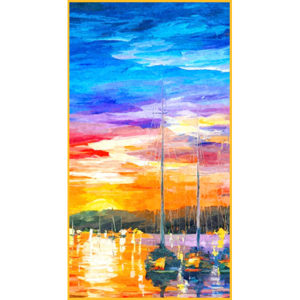 Sunscreen Scarf European Series HL07138-Harbour Sunset 1S48