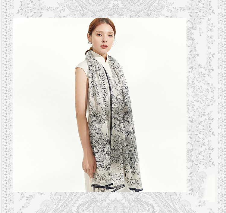 Sunscreen Scarf European Series HL07143-Cashew Obsession S43