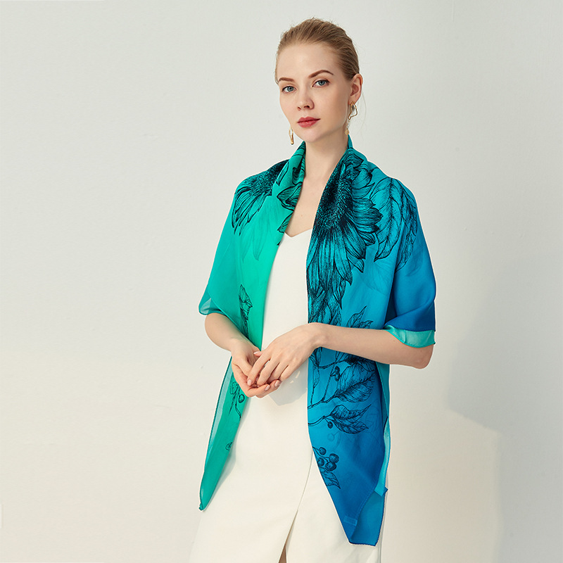 Travel Silk Square Shawl Scarf HAQ2701 S50