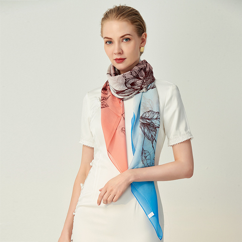 Travel Silk Square Shawl Scarf HAQ2801 S51