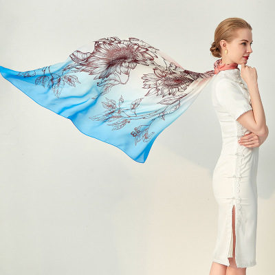 Travel Silk Square Shawl Scarf HAQ2801 S51