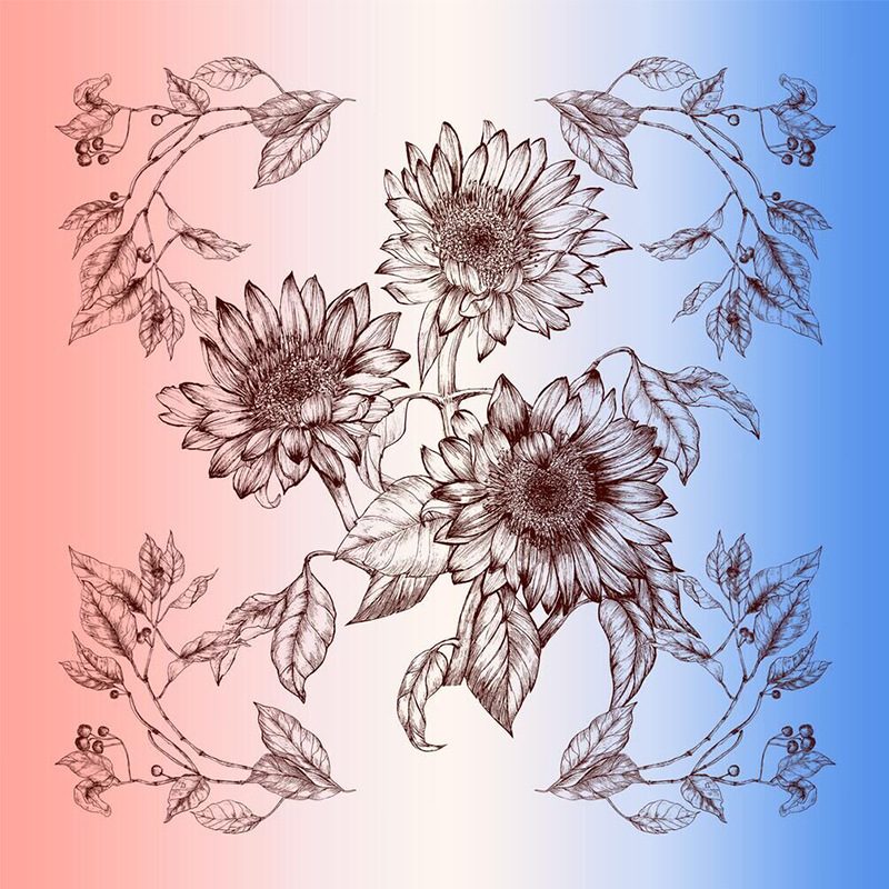 Travel Silk Square Shawl Scarf HAQ2801 S51