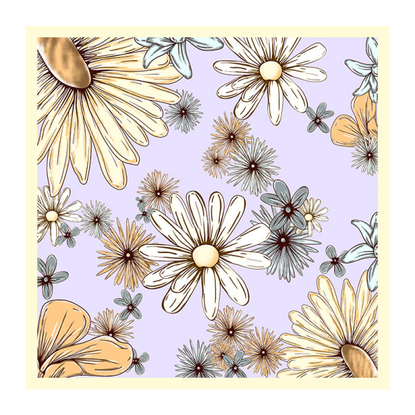 Mulberry silk square scarf spring summer hand-painted fashion silk scarf S105