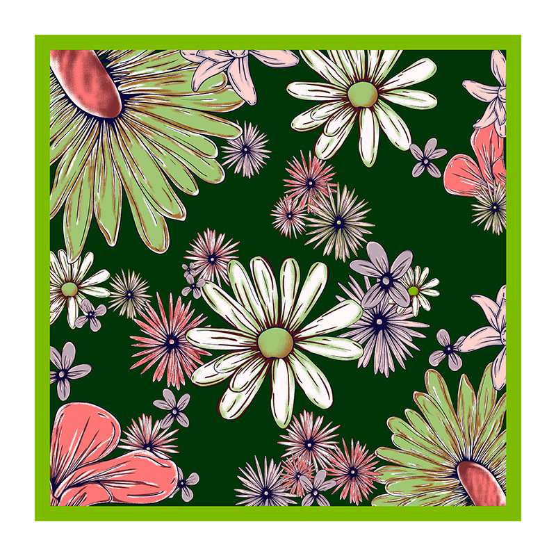 Mulberry silk square scarf spring summer hand-painted fashion silk scarf S105