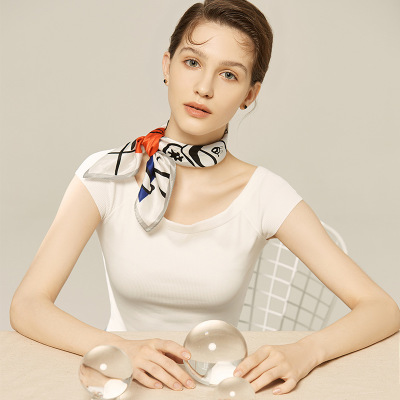 Fashion Simple Silk Square Scarf Ladies Hair Band Scarf Decoration S117