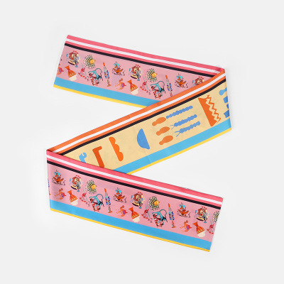 Modern Women's Mulberry Silk Narrow Scarf Fashion Long Silk Scarf Turban S96