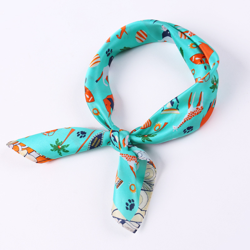 Mulberry Silk Scarf Animal Print Playful Versatile Strap Scarf S99