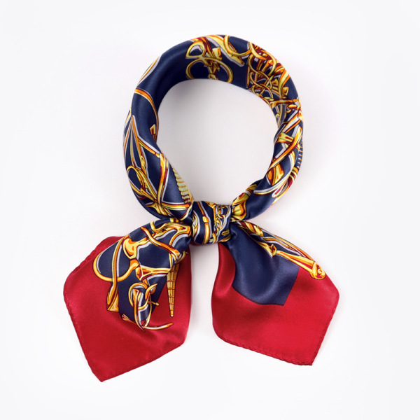 decorated with small checkered pattern ladies silk scarf S119