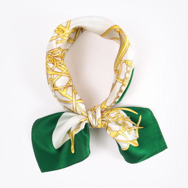 decorated with small checkered pattern ladies silk scarf S119