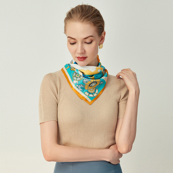Professional Stewardess Silk Square Scarf Tied Bag Hair Band Silk Scarf S112