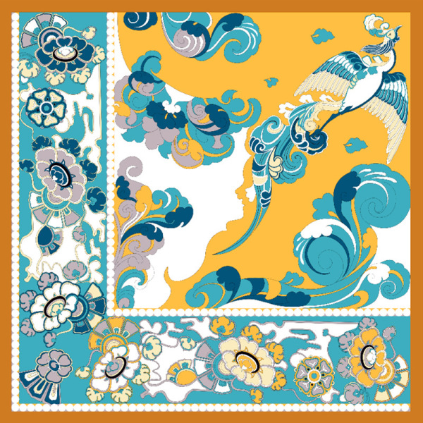 Professional Stewardess Silk Square Scarf Tied Bag Hair Band Silk Scarf S112