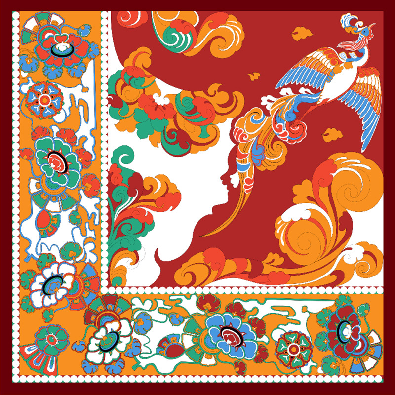 Professional Stewardess Silk Square Scarf Tied Bag Hair Band Silk Scarf S112