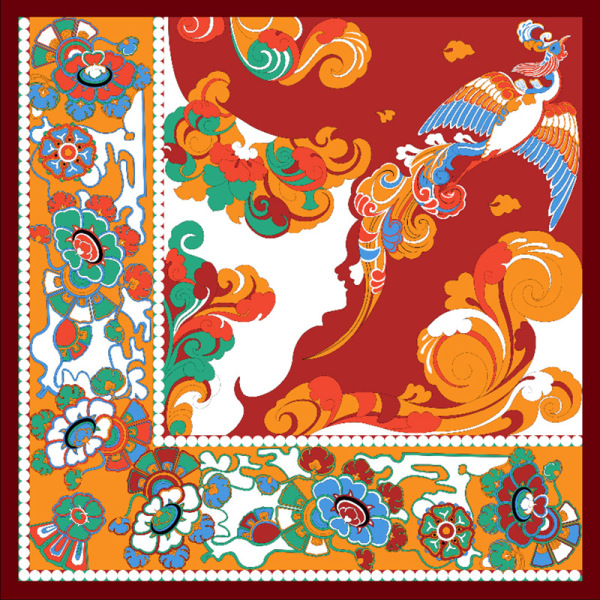 Professional Stewardess Silk Square Scarf Tied Bag Hair Band Silk Scarf S112