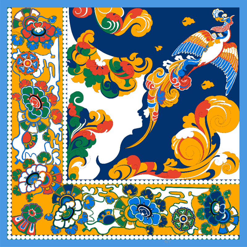 Professional Stewardess Silk Square Scarf Tied Bag Hair Band Silk Scarf S112