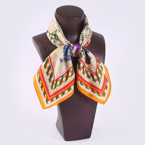 Silk crepe satin pocket square Pony pattern all-match silk scarf S108