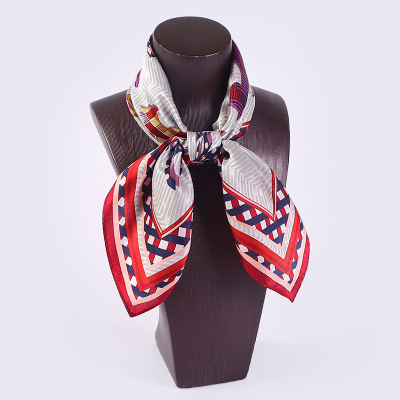 Silk crepe satin pocket square Pony pattern all-match silk scarf S108