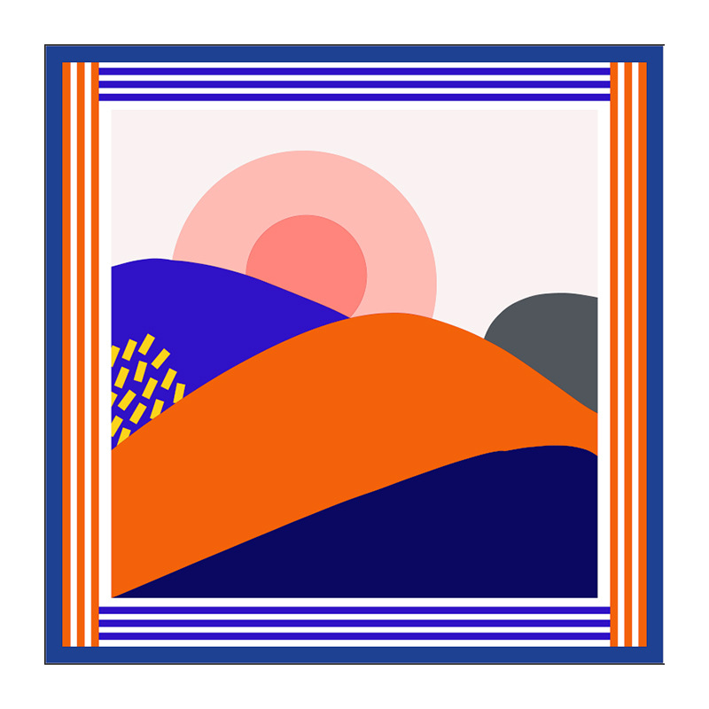 Simple and versatile mulberry silk scarf ins silk square scarf S110